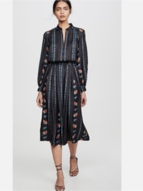 Tory Burch Dresses & Skirts - Tory Burch Black Floral-Striped Midi Dress